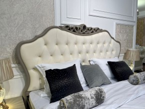 Кровать Мокко 1600 с мягким изголовьем + основание (серый камень) в Губахе - gubaha.mebel-74.com | фото