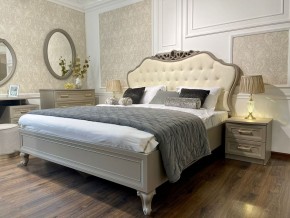 Кровать Мокко 1600 с мягким изголовьем + основание (серый камень) в Губахе - gubaha.mebel-74.com | фото