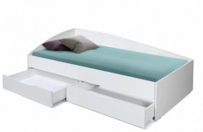 Кровать одинарная "Фея - 3" асимметричная 2000х900 (белая) в Губахе - gubaha.mebel-74.com | фото