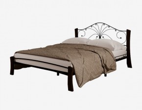 Кровать "Фортуна 4 ЛАЙТ" Черная (1600*2000) (ножки-шоколад) с коваными элементами в Губахе - gubaha.mebel-74.com | фото