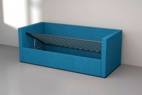 Кровать с ПМ (арт.030) (с/м 900*2000мм) (б/матр), ткань синяя в Губахе - gubaha.mebel-74.com | фото