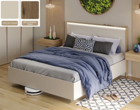 Кровать (Светло-серый U750 ST9/Дуб Галифакс Табак) 1600 в Губахе - gubaha.mebel-74.com | фото