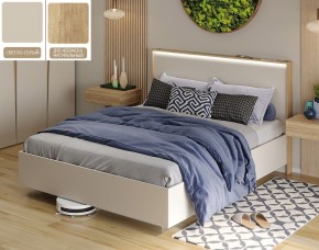 Кровать (Светло-серый U750 ST9/Дуб Небраска натуральный) 1600 в Губахе - gubaha.mebel-74.com | фото