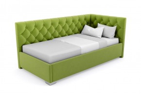 Кровать угловая Виола интерьерная +основание/ПМ/бельевое дно (80х200) 1 кат. ткани в Губахе - gubaha.mebel-74.com | фото