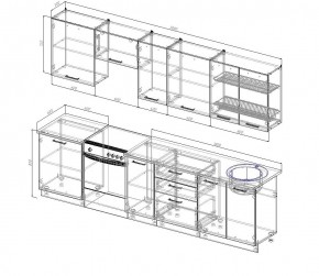 Кухонный гарнитур Графика 3000 (Стол. 38мм) в Губахе - gubaha.mebel-74.com | фото