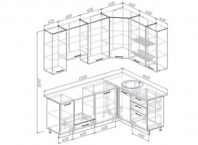 Кухонный гарнитур угловой Графика 2200х1600 (Стол. 26мм) в Губахе - gubaha.mebel-74.com | фото