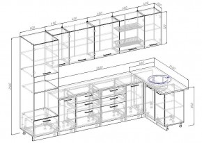 Кухонный гарнитур угловой Графика 3200х1400 (Стол. 26мм) в Губахе - gubaha.mebel-74.com | фото