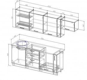 Кухонный гарнитур Вегас 2550 (Стол. 38мм) в Губахе - gubaha.mebel-74.com | фото