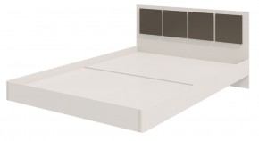 Парус Кровать 1200 на щитах (Белый/Графит) в изголовье 3 декор. квадрата в Губахе - gubaha.mebel-74.com | фото