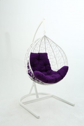 Подвесное кресло Бароло (белый/фиолетовый) в Губахе - gubaha.mebel-74.com | фото