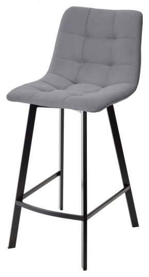Полубарный стул CHILLI-QB SQUARE серый #27, велюр / черный каркас (H=66cm) М-City в Губахе - gubaha.mebel-74.com | фото