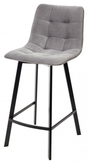 Полубарный стул CHILLI-QB SQUARE светло-серый #26, велюр / черный каркас (H=66cm) М-City в Губахе - gubaha.mebel-74.com | фото