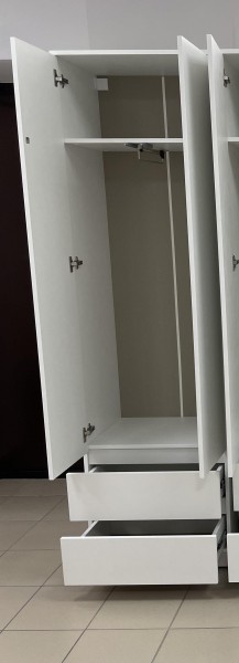 Шкаф 2-ств. с 2 ящиками и вешалкой "Бьянко" в Губахе - gubaha.mebel-74.com | фото