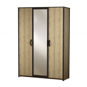 Шкаф 3-дверный с зеркалом №885 Гранж в Губахе - gubaha.mebel-74.com | фото