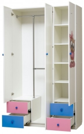 Шкаф 3-х дверный с ящиками и фотопечатью Совята 3.1 (1200) в Губахе - gubaha.mebel-74.com | фото