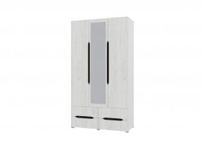 Шкаф 3х створчатый с ящиками и зеркалом Вега (Крафт белый - Венге) в Губахе - gubaha.mebel-74.com | фото