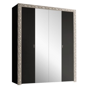 Шкаф 4-х дв. (с зеркалами)  Premium черная/серебро (ТФШ1/4(П) в Губахе - gubaha.mebel-74.com | фото