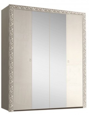 Шкаф 4-х дв. (с зеркалами) Premium слоновая кость/серебро (ТФШ1/4(П) в Губахе - gubaha.mebel-74.com | фото