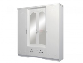 Шкаф 4-х дверный для одежды и белья Ольга-10 МДФ в Губахе - gubaha.mebel-74.com | фото