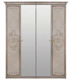 Шкаф 4-х створчатый (1+2+1) с Зеркалом "Патрисия" (крем) в Губахе - gubaha.mebel-74.com | фото