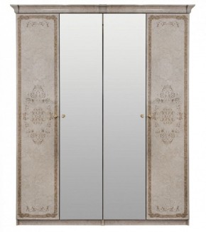 Шкаф 4-х створчатый (2+2) с Зеркалом Патрисия (крем) в Губахе - gubaha.mebel-74.com | фото