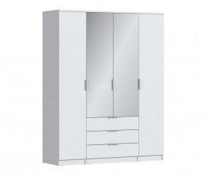 Шкаф 4х дверный с зеркалами Николь СБ-2595/1 (Белый) в Губахе - gubaha.mebel-74.com | фото