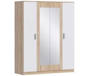 Шкаф 4х дверный с зеркалами Уют СБ-2750/1 (Дуб Сонома/Белый) в Губахе - gubaha.mebel-74.com | фото