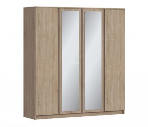 Шкаф 4х дверный с зеркалами Веста СБ-3082 (Дуб Сонома) в Губахе - gubaha.mebel-74.com | фото