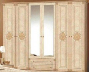 Шкаф 6-и дверный с зеркалами (02.146) Рома (беж) в Губахе - gubaha.mebel-74.com | фото