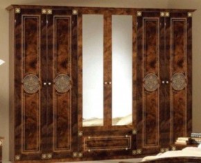Шкаф 6-и дверный с зеркалами (02.146) Рома (орех) в Губахе - gubaha.mebel-74.com | фото
