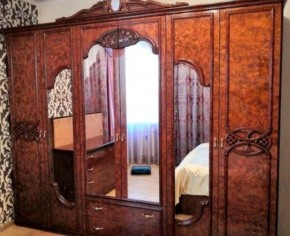 Шкаф 6-и дверный с зеркалами (03.146) Ольга (орех) в Губахе - gubaha.mebel-74.com | фото
