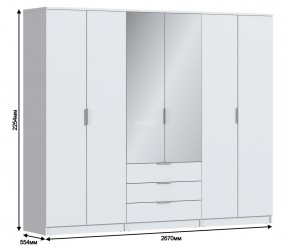 Шкаф 6-ти дверный Николь СБ-2593/1 (Белый) в Губахе - gubaha.mebel-74.com | фото
