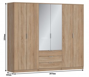 Шкаф 6-ти дверный Николь СБ-2593/1 (Дуб Сонома) в Губахе - gubaha.mebel-74.com | фото