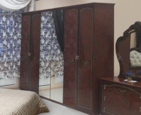 Шкаф 6-ти дверный с зеркалами (08.246) Ирина (орех) в Губахе - gubaha.mebel-74.com | фото