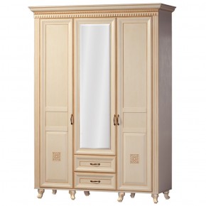 Шкаф для одежды 3-х дверный №470 Марлен Кремовый белый в Губахе - gubaha.mebel-74.com | фото