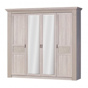 Шкаф для одежды 4-дверный №203 "Лючия" Дуб оксфорд серый в Губахе - gubaha.mebel-74.com | фото