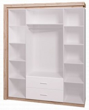 Шкаф для одежды с ящиками 4-х створчатый с зеркалом Люмен 16 в Губахе - gubaha.mebel-74.com | фото