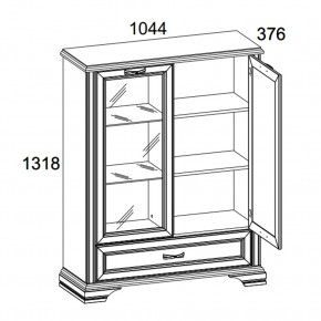 Шкаф с витриной 1V1D1SL, MONAKO, цвет Сосна винтаж/дуб анкона в Губахе - gubaha.mebel-74.com | фото