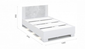 Спальня Аврора Кровать 120 со встроенным основанием под матрас Белый/Ателье светлый в Губахе - gubaha.mebel-74.com | фото