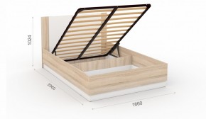 Спальня Аврора Кровать 160 с подъемным механизмом Дуб сонома/Белый в Губахе - gubaha.mebel-74.com | фото