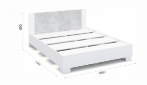 Спальня Аврора Кровать 160 со встроенным основанием под матрас Белый/Ателье светлый в Губахе - gubaha.mebel-74.com | фото