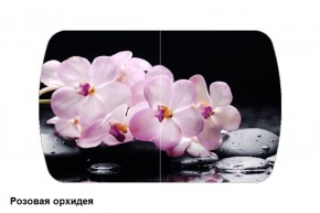 Стол Бостон 900*600 (опоры Брифинг) Стекло/фотопечать Розовая Орхидея в Губахе - gubaha.mebel-74.com | фото