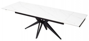 Стол FORIO 160 MATT WHITE MARBLE SOLID CERAMIC / BLACK, ®DISAUR в Губахе - gubaha.mebel-74.com | фото