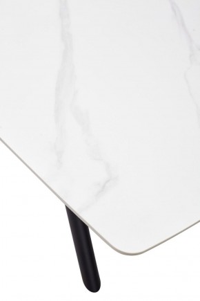 Стол RIVOLI 140 MATT WHITE MARBLE SOLID CERAMIC / BLACK, ®DISAUR в Губахе - gubaha.mebel-74.com | фото