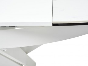 Стол TRENTO 120 HIGH GLOSS STATUARIO Белый мрамор глянцевый, керамика/ белый каркас, ®DISAUR в Губахе - gubaha.mebel-74.com | фото