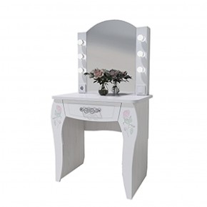 Стол туалетный Розалия №12 + ПОДСВЕТКА (лиственница белая, омела) в Губахе - gubaha.mebel-74.com | фото