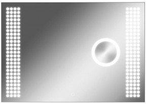 Зеркало Cosmo 100 alum (линза) с подсветкой Sansa (SCL1026Z) в Губахе - gubaha.mebel-74.com | фото
