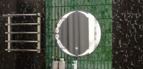 Зеркало Канберра 700х700 с подсветкой Домино (GL7032Z) в Губахе - gubaha.mebel-74.com | фото